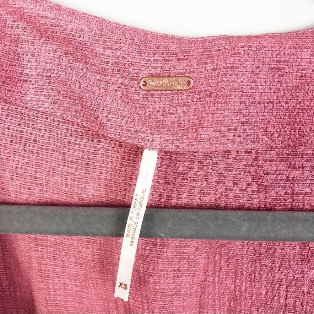 FREE PEOPLE | Maise Top Rose Pink Blouson Long Sleeves XS - Picture 8 of 12